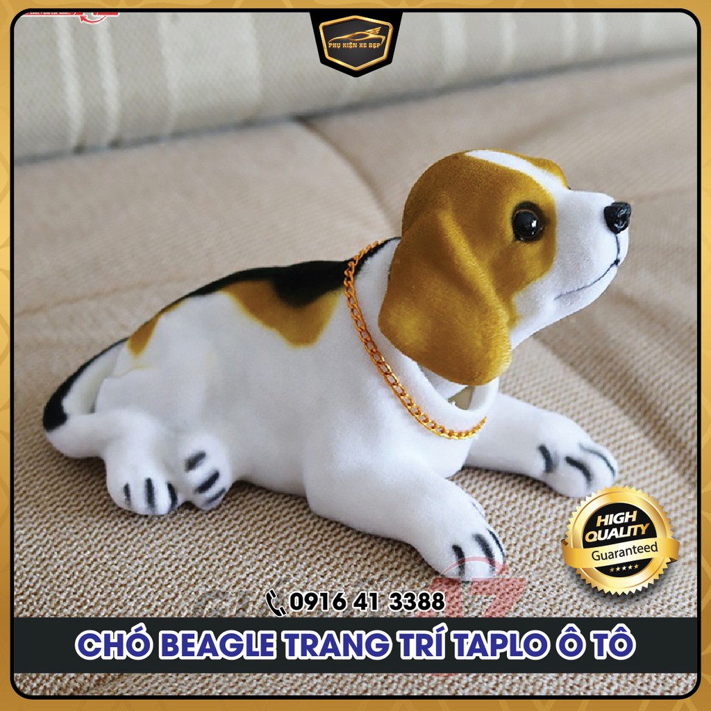Chó Beagle lắc lư trên xe hơi - Trang trí taplo ô tô - Chó gật gù 