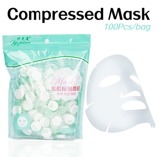 [Hàng mới về] Bộ 20 / 100 mặt nạ nén bằng cotton dùng 1 lần chăm sóc da