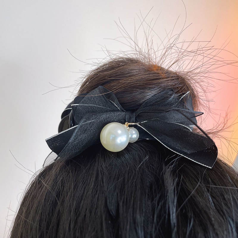 Kẹp Tóc Đuôi Ngựa Cao Với Nơ Lưới Cho Nữ