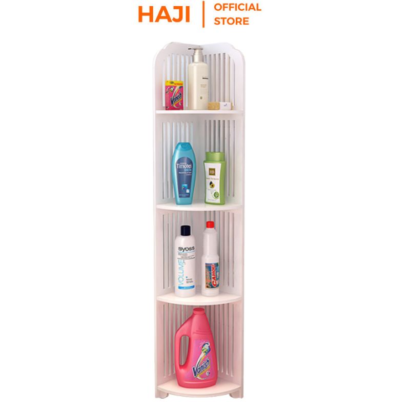 Kệ nhà tắm HAJI 4 tầng nhựa PVC cao cấp chống nước sọc dọc hiện đại D122