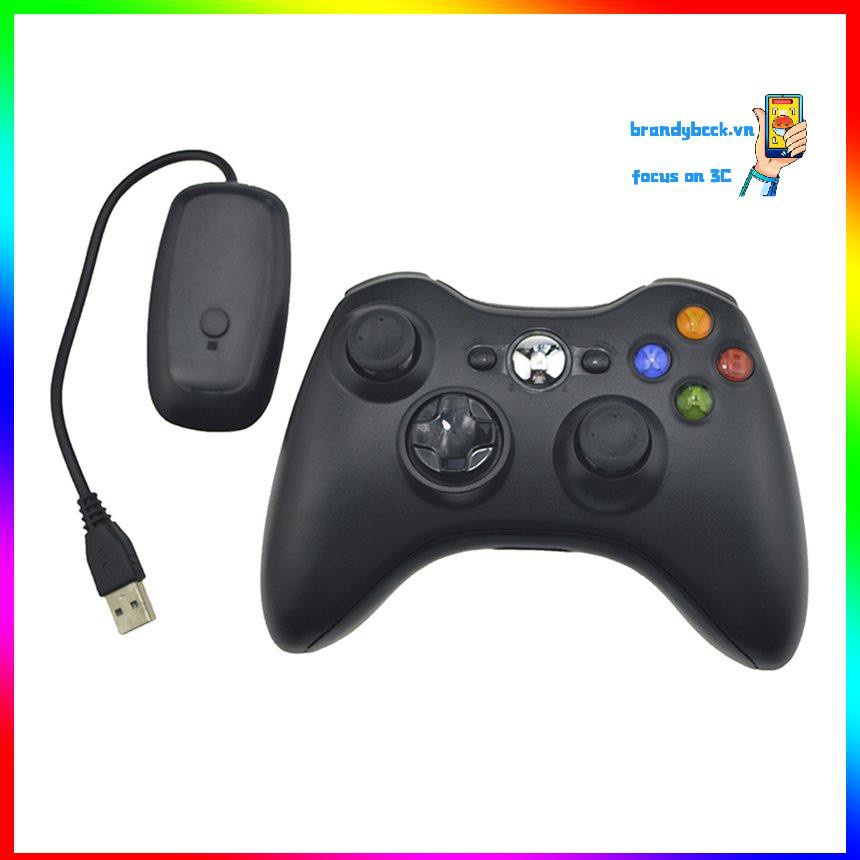 Tay Cầm Chơi Game Không Dây Kèm Đầu Nhận Tín Hiệu Cho Xbox 360 2.4g Pc Notebook