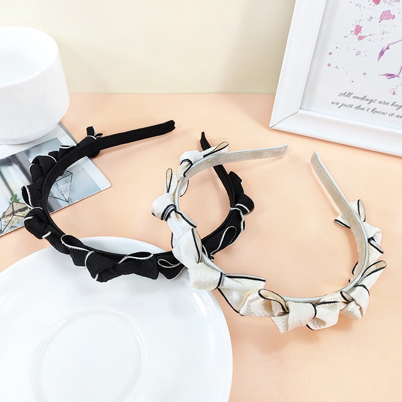 Băng Đô Cài Tóc Bản Nhỏ Đính Nơ Phong Cách Hàn Quốc Dễ Thương Thời Trang Cao Cấp Cho Nữ