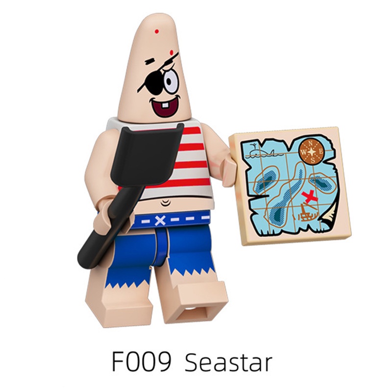 Mô Hình Nhân Vật Hoạt Hình Spongerick Star Sandy Má Hồng Sóc Vuông Seastar Mini Khối Lắp Ráp Quà Tặng