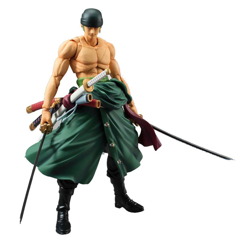 [Xả hàng tăng doanh sô-Hàng có sẵn] Zoro cầm 3 cây kiếm, khớp cử động cao 18cm - Mô hình figure One Piece