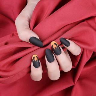 Set 24 Móng Tay Giả Họa Tiết Ngọn Lửa