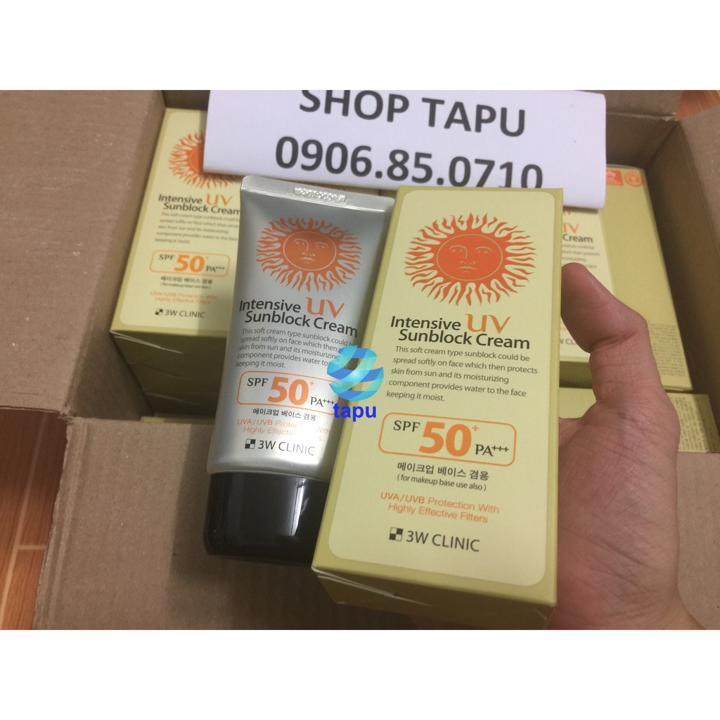 {Chính hãng - Ảnh thật} Kem Chống Nắng 3W Clinic Intensive Sunblock Cream 70ml