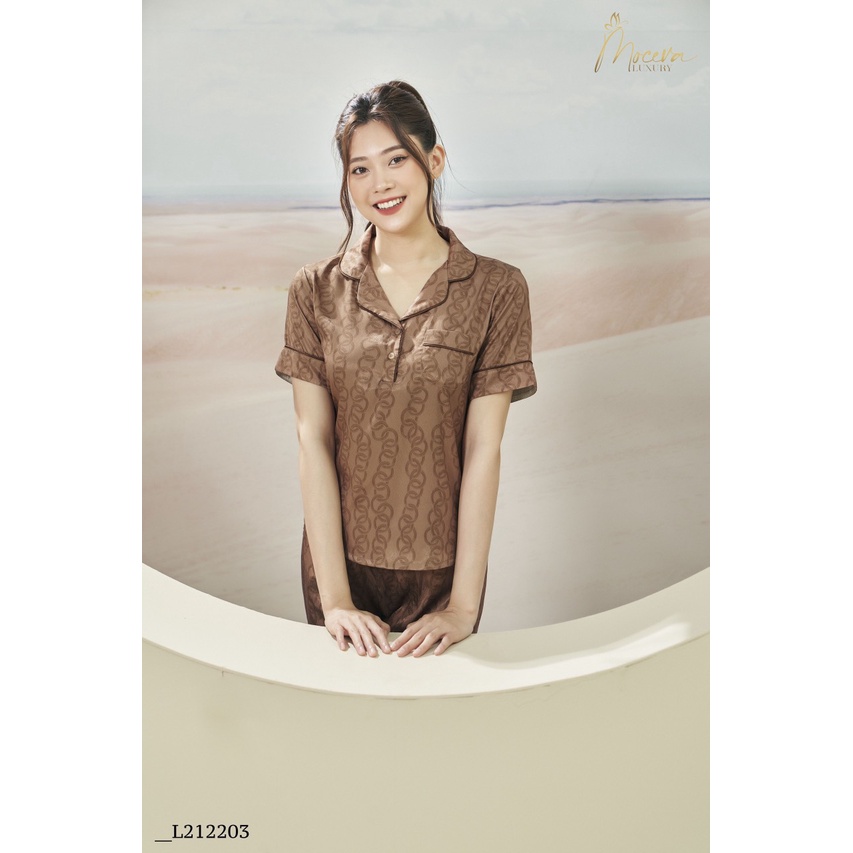 Bộ Pyjama lụa trơn cao cấp mềm mịn thoáng mát Mộc Eva L212203