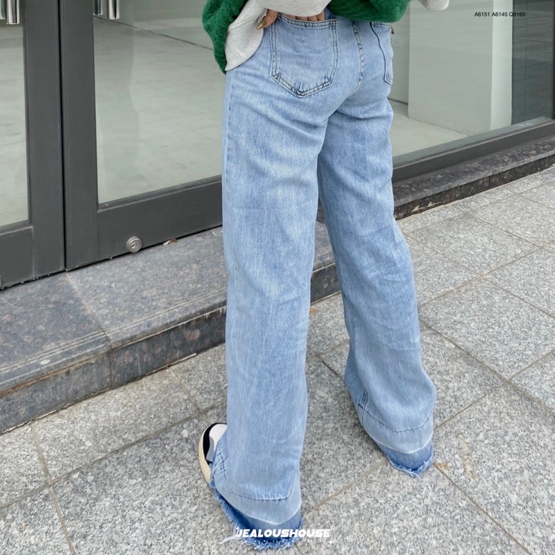 Quần bò nữ, quần jeans nữ  GẤU ĐẬM RÁCH ONE2 - 6165