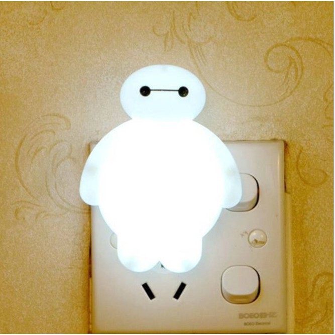 Cắm Điện 220V - Đèn Led Trang Trí Siêu Nhân BayMax Dễ Thương Ánh Sáng Trắng - Đèn Ngủ Tiết Kiệm Điện