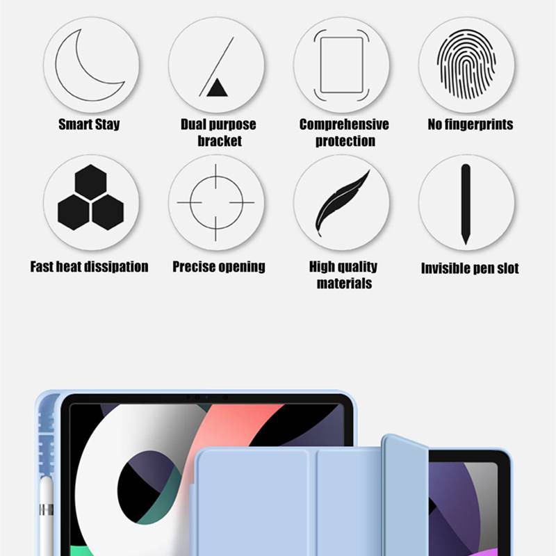 Bao da Dllencase A063 silicon mềm có ngăn đựng bút cảm ứng thích hợp cho iPad Air 10.9 2020