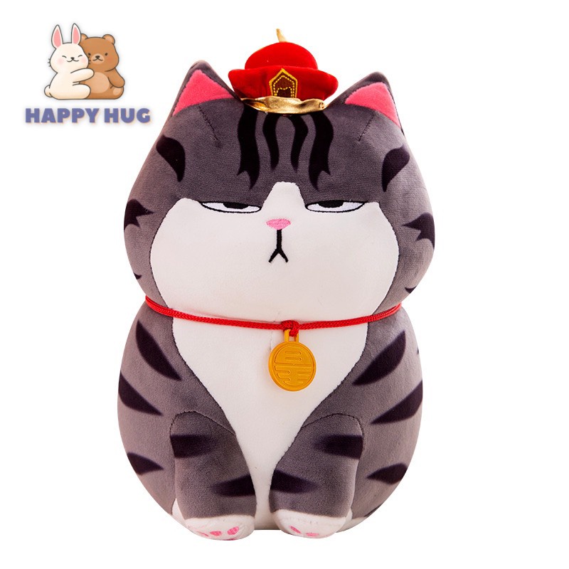 Gấu Bông mèo hoàng thượng Size 24cm và chó mặt xị siêu dễ thương nhồi gòn cao cấp - Happy Hug