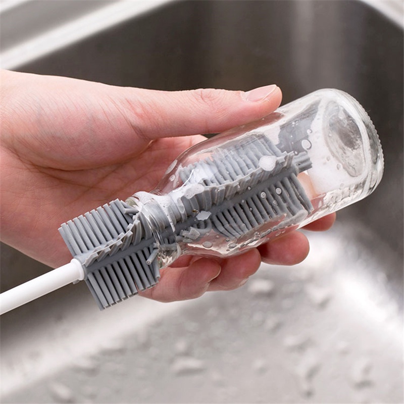 Cọ Rửa Ly Cốc Bằng Silicone Mềm Cán Dài Tiện Lợi