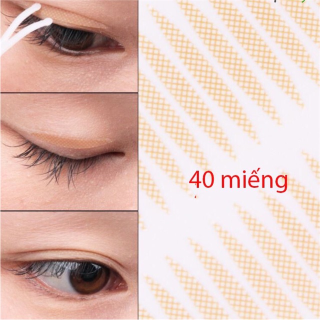 Vỉ 40 miếng dán mí vân lưới có keo sẵn