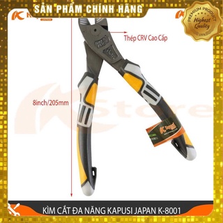 Kìm Cắt Dây Điện Đa Năng Cao Cấp Kapusi Japan K-8001, Kềm Cắt Dây Điện Dây Kẽm Siêu Khỏe,Siêu Bền Hàng Nội Địa Nhật;