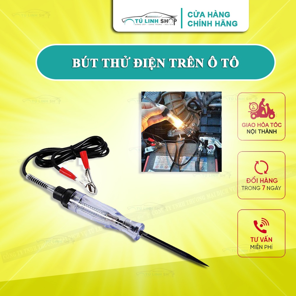 Bút thử điện ô tô DC 6V 12V 24V, dụng cụ kiểm tra chuẩn đoán mạch xe hơi