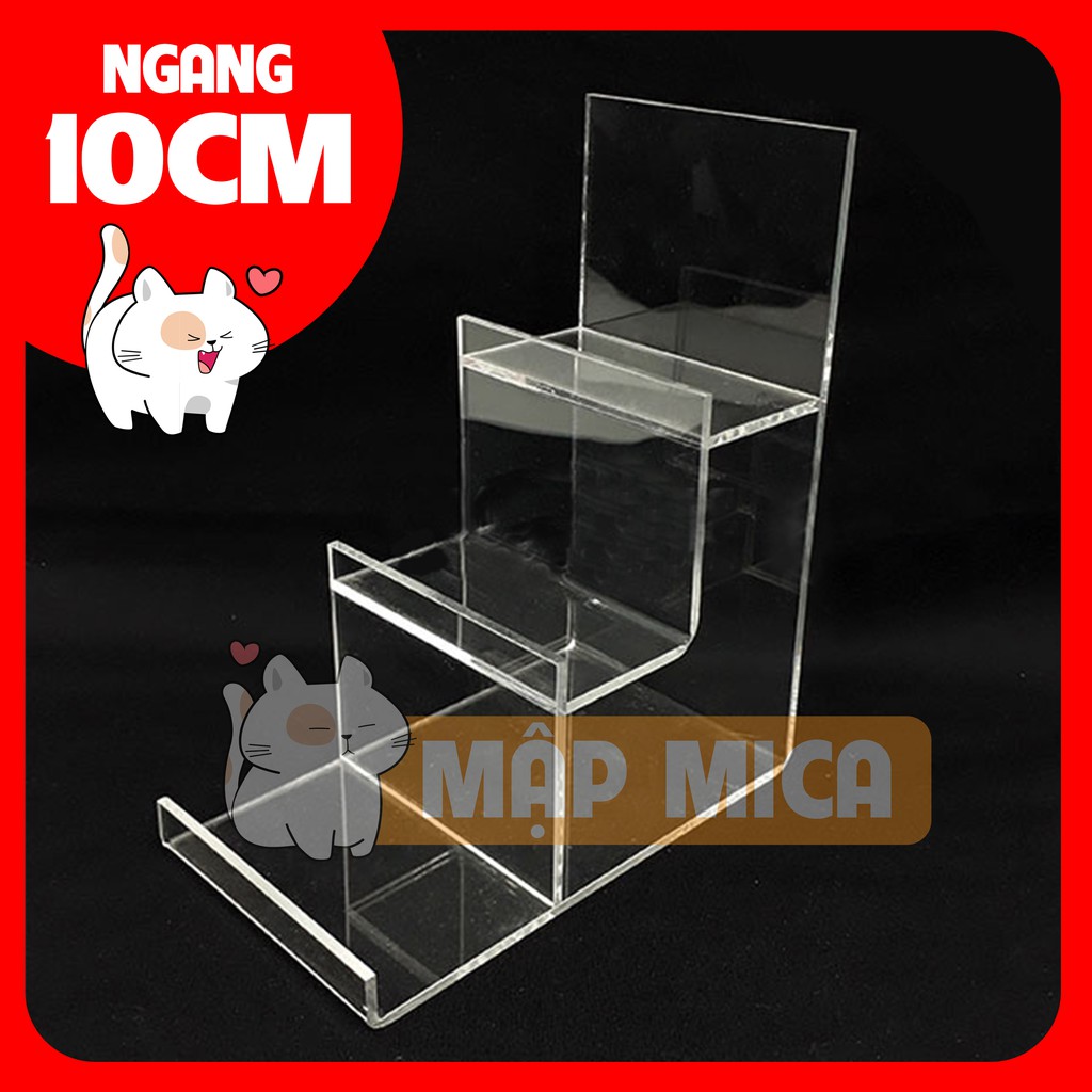 Kệ Mica 3 Tầng Trưng Bày Bóp Ví Nữ (Trong Suốt) - 10cm