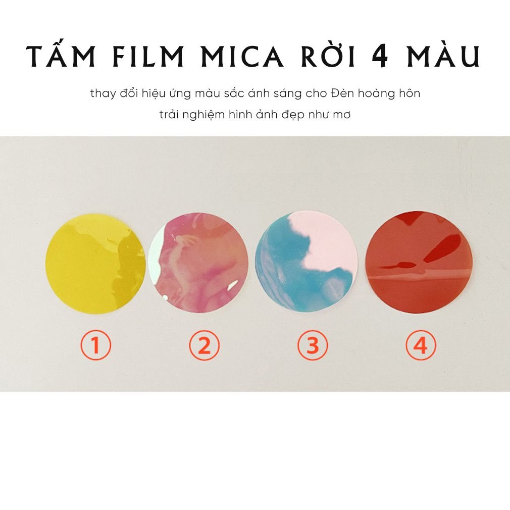 Tấm Film Mica rời 4 màu thay đổi cho Đèn Hoàng Hôn Sunset Rose Blackpink, kích thước 6.5cm