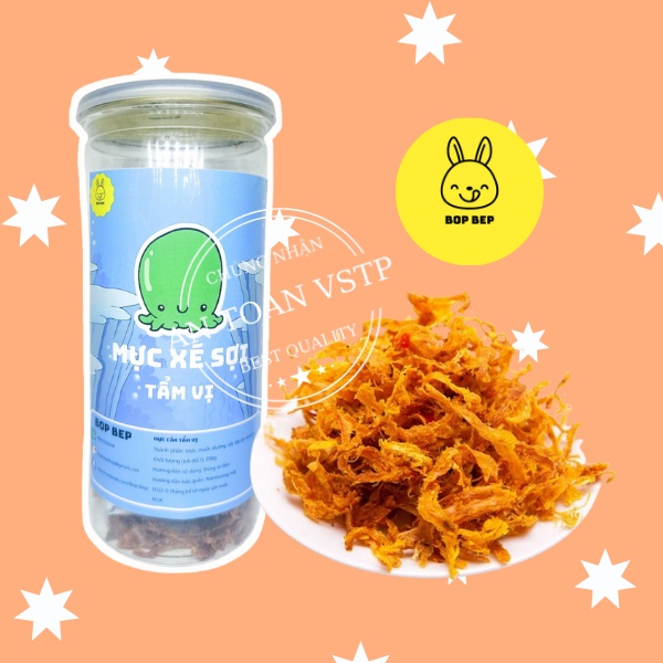 Mực xé tẩm gia vị 200g Bop Bep- đồ ăn vặt ngon, đồ ăn vặt Hà Nội