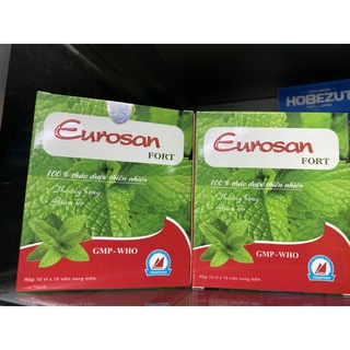 Viên Ho Dầu EUROSAN FORT  -Hộp 100 viên- Giảm Ho, Giảm Đau Rát Họng, Thông Thoáng Mũi Họng Hộp 100 viên