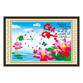 Tranh đính đá đồng hồ cha mẹ