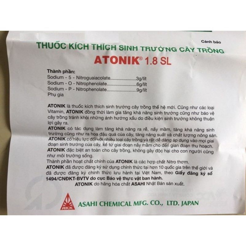 Atonik ADC- kích thích sinh trưởng, ra hoa, ra rễ, atonik gói 10ml