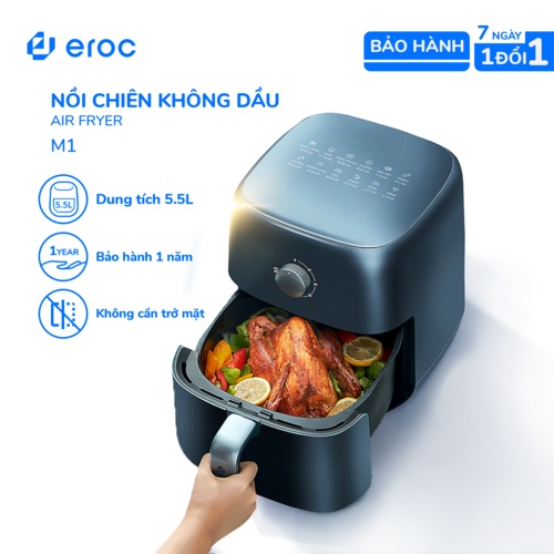 Nồi Chiên Không Dầu Chống Dính 5.5L Eroc V-M1 - Bảo Hành 12 Tháng - 1 Đổi 1 Trong 7 Ngày
