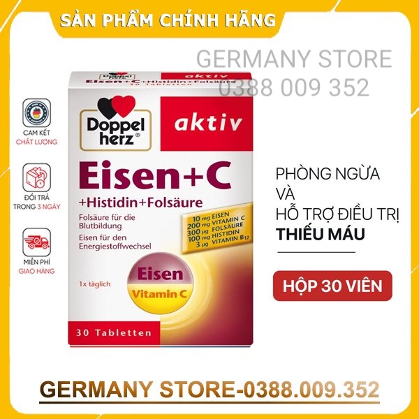 Viên bổ sung Sắt C Doppelherz Aktiv Eisen C, 30 Viên