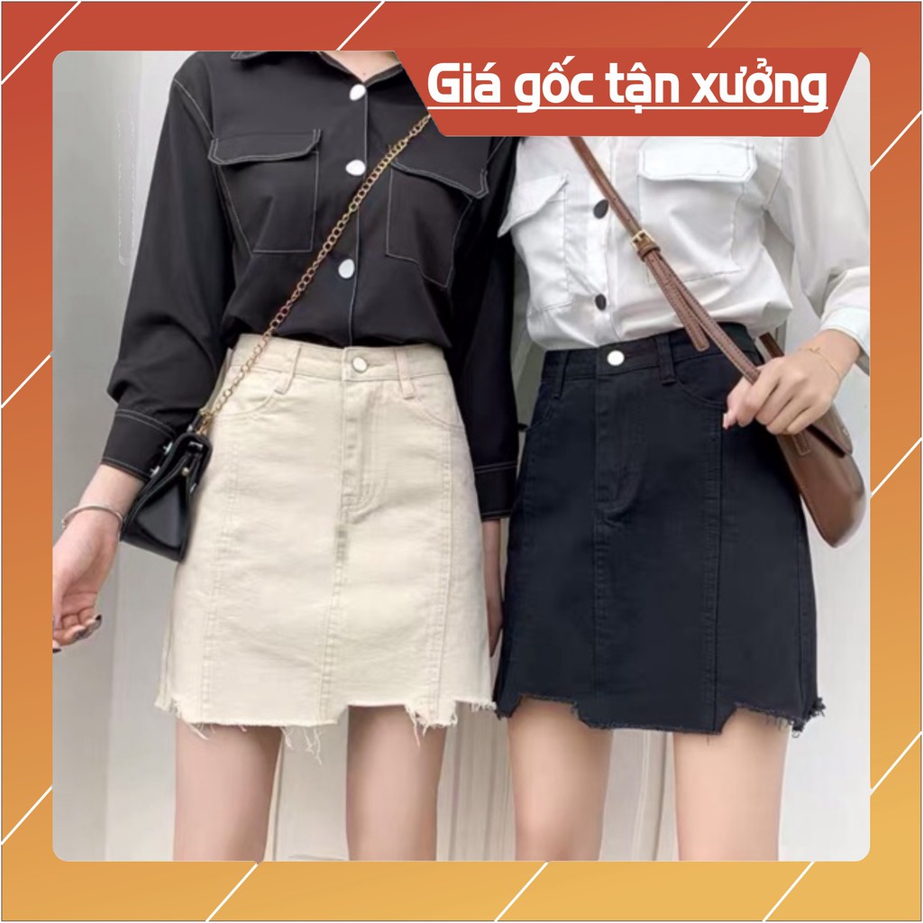 CHÂN VÁY CẠP CAO RÁCH GẤU[HÀNG CÓ SẴN, CÓ LÓT TRONG] | BigBuy360 - bigbuy360.vn