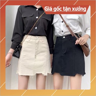 CHÂN VÁY CẠP CAO RÁCH GẤU[HÀNG CÓ SẴN, CÓ LÓT TRONG]
