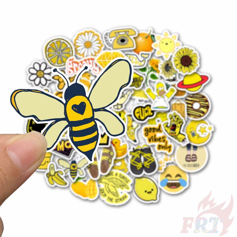 ❉ VSCO： Ins Fashion Yellow Series 02 - Sunshine Beach Stickers ❉ 50Pcs/Set Cartoon DIY Mixed Decals Doodle Stickers