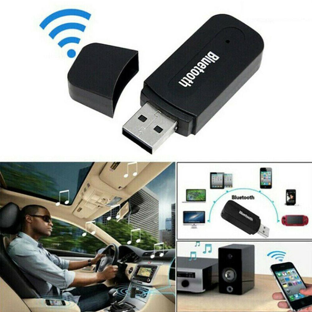 Portable AUX USB Wireless Bluetooth Audio Stereo Car Adapter（with Receiver Audio Cable） Music J5V7