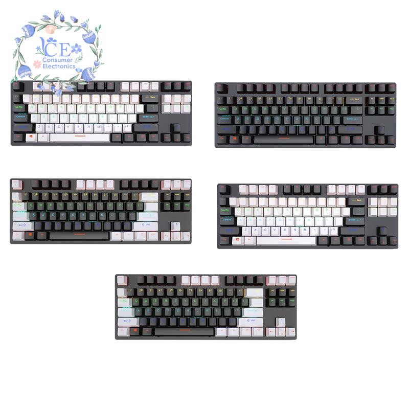 Bàn phím cơ LIEWEN 87 phím có đèn LED RGB màu đỏ Cherry MX cho Mac Windows PC