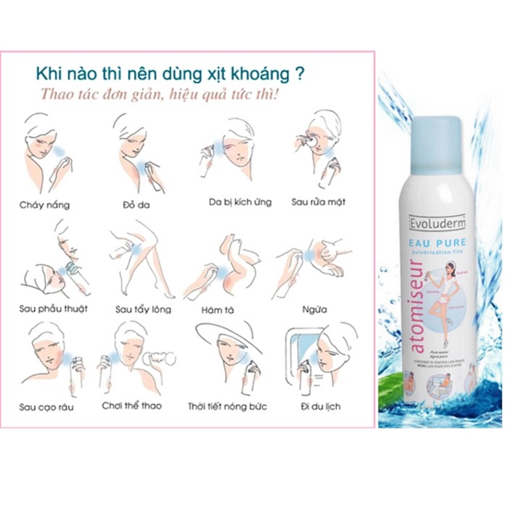 Xịt Khoáng Evoluderm Atomiseur Eau Pure Evoluderm 400ml