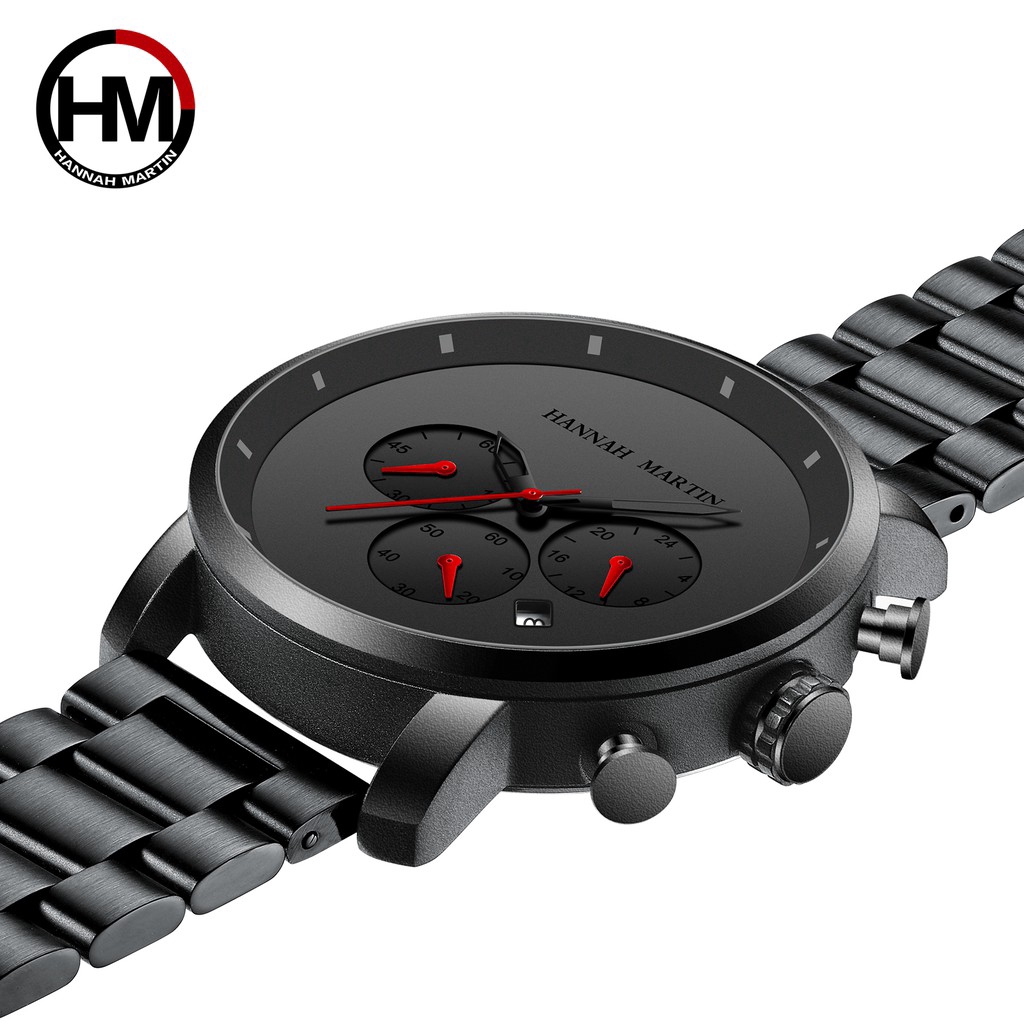 Đồng hồ NAM Hannah Martin 100% Original Men's Watches Thép Không Gỉ Hàng Cao Cấp Chronograph Quartz Wrist watches Birthday Gift 111G