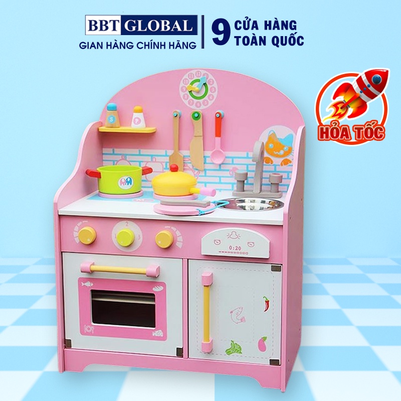 Đồ chơi nấu ăn BBT Global bếp gỗ cao cấp MSN17061