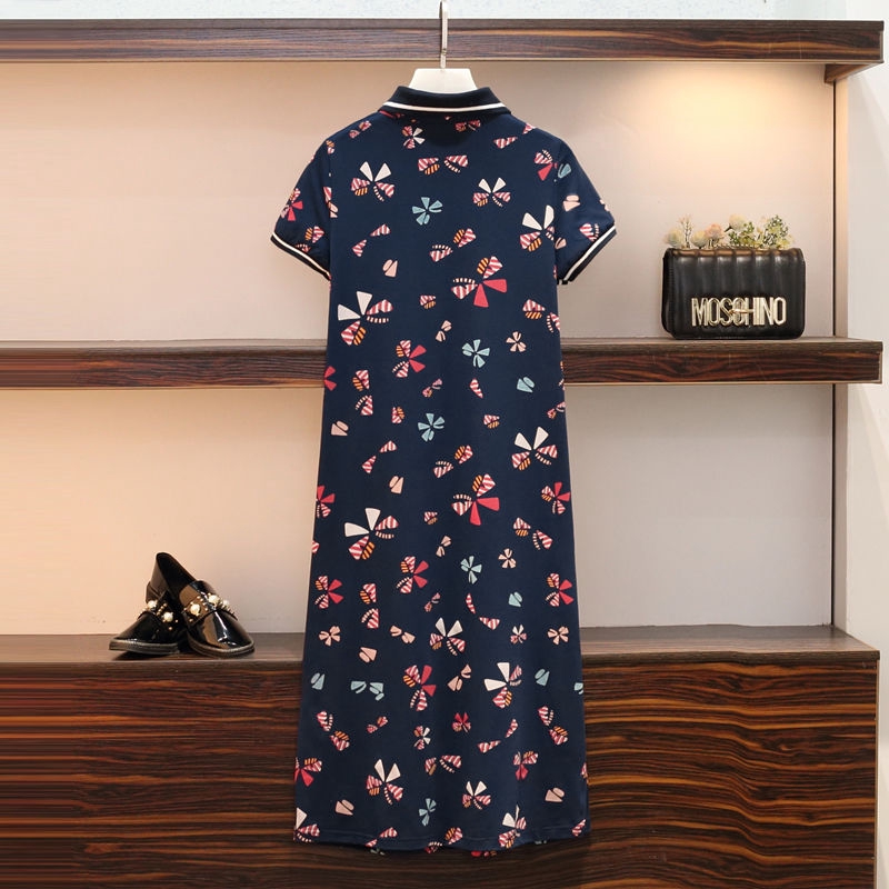 Đầm Thun POLO Tay Lửng Plus Size Theo Phong Cách Mùa Hè Mới Dành Cho Nữ