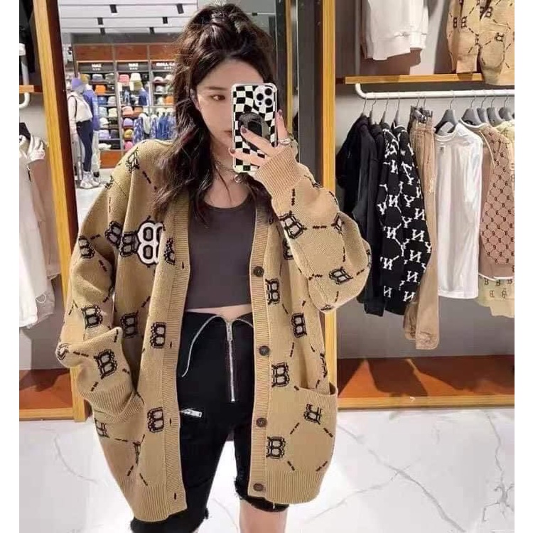 ÁO KHOÁC CARDIGAN MLB MONOGRAM LOGO THÊU FULL TAG TÚI LIKE AUT