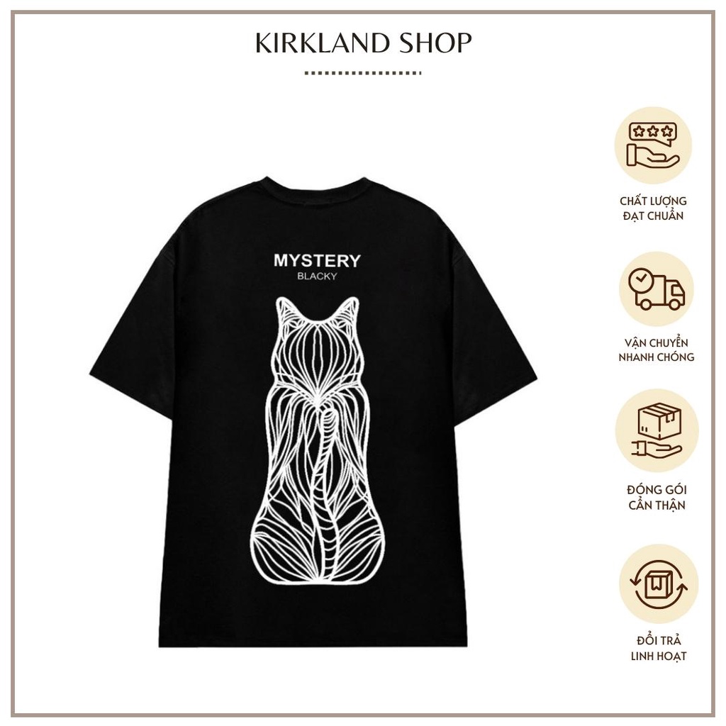 Áo Thun Tay Lỡ MYSTERY Phông Unisex Nam Nữ Cotton Oversize Form Rộng LUNACY Hình Con Mèo