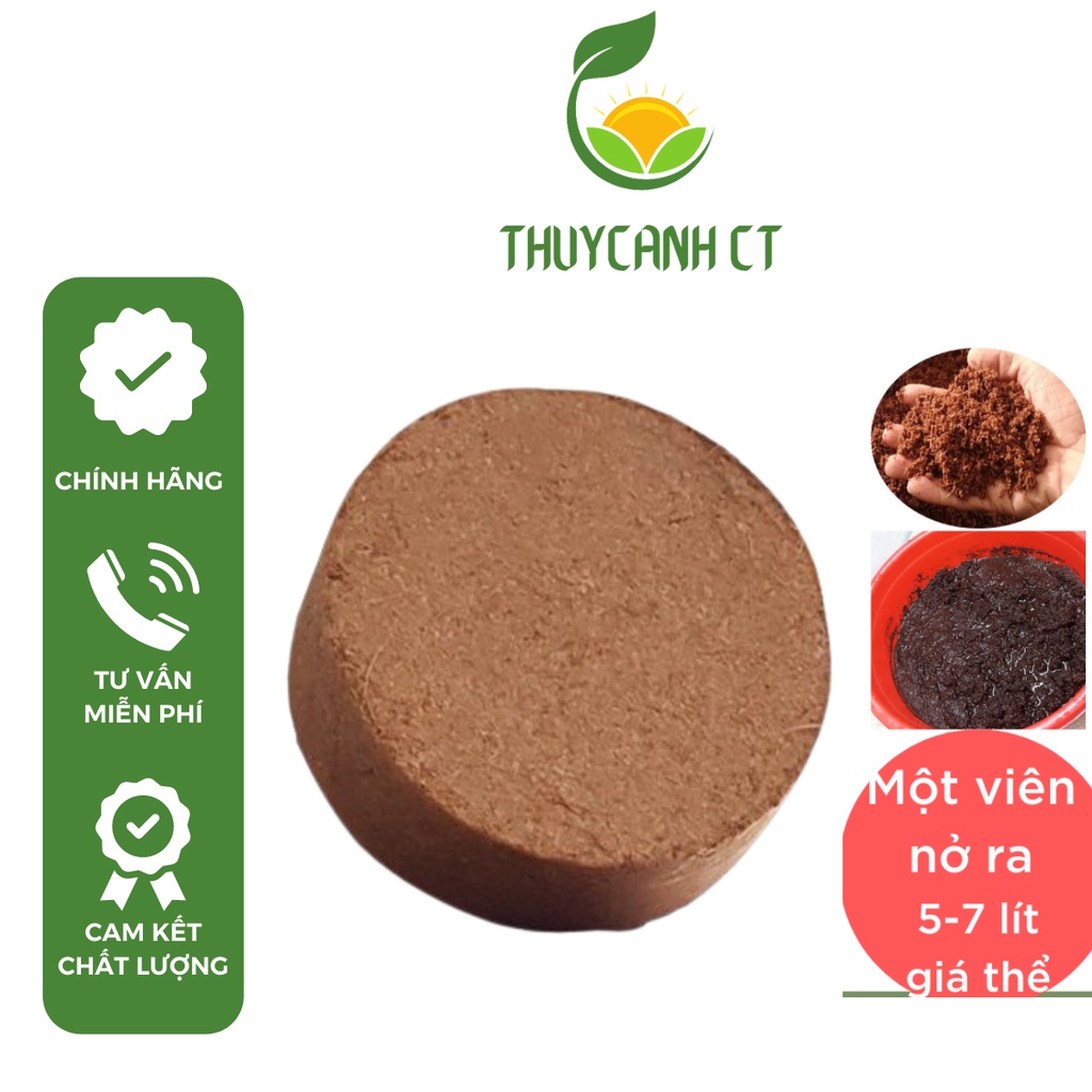 Viên nén xơ dừa, viên nén mụn dừa, đất sạch mụn dừa bánh lớn 450gr