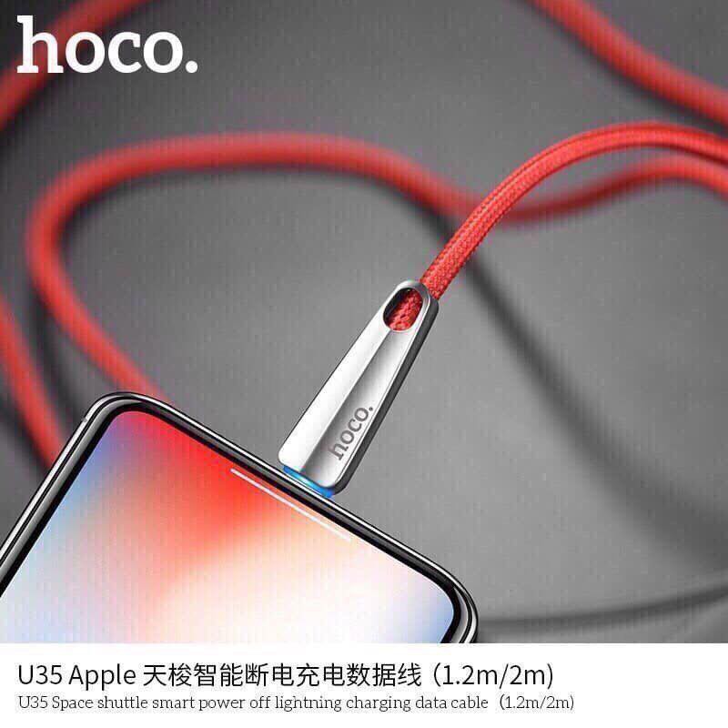 Cáp Sạc Iphone Thông Minh Tự Ngắt Sạc Siêu Tốc Cực Nhanh Hoco U35 1.2m Hàng Chính Hãng Dây Siêu Bền HÀNG CHUẨN