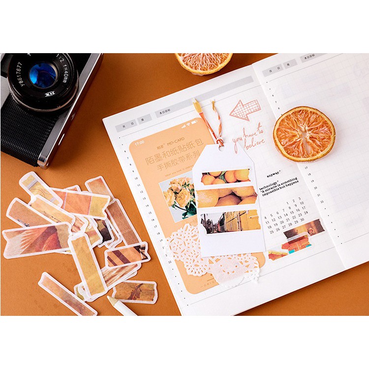 Set 60 sticker kiểu giấy xé trang trí planner