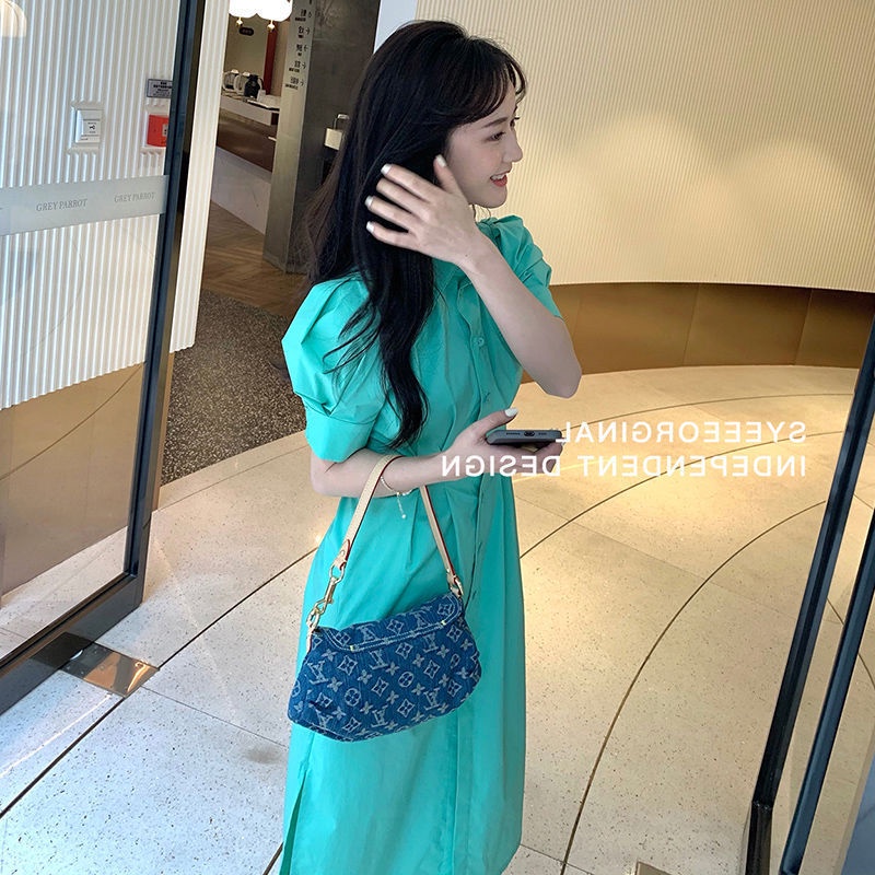 Đầm Sơ Mi Tay Phồng Cổ Bẻ Thời Trang Mùa Hè Pháp