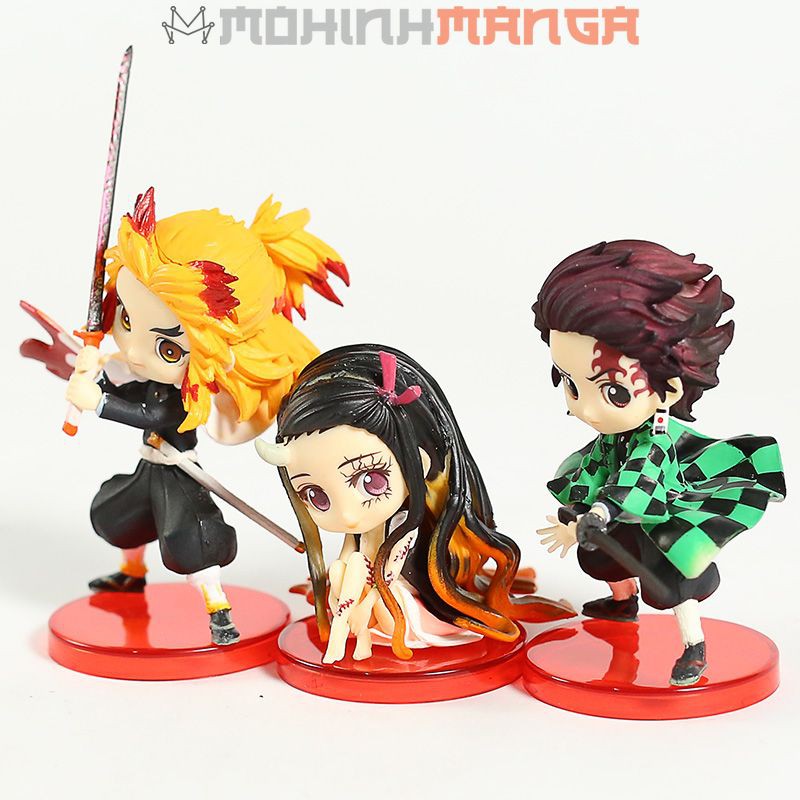 Set 3 mô hình Kimetsu No Yaiba Thanh gươm diệt quỷ Tanjiro Kạmado Nezuko viêm trụ Rengoku Kyojuro Tanjirou Demon Slayer