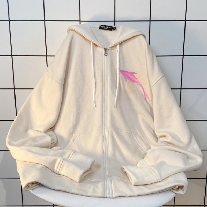 Áo Khoác Hoodie Form Rộng Phối Zip Unisex SKY Vải Nỉ Bông Nhẹ | BigBuy360 - bigbuy360.vn