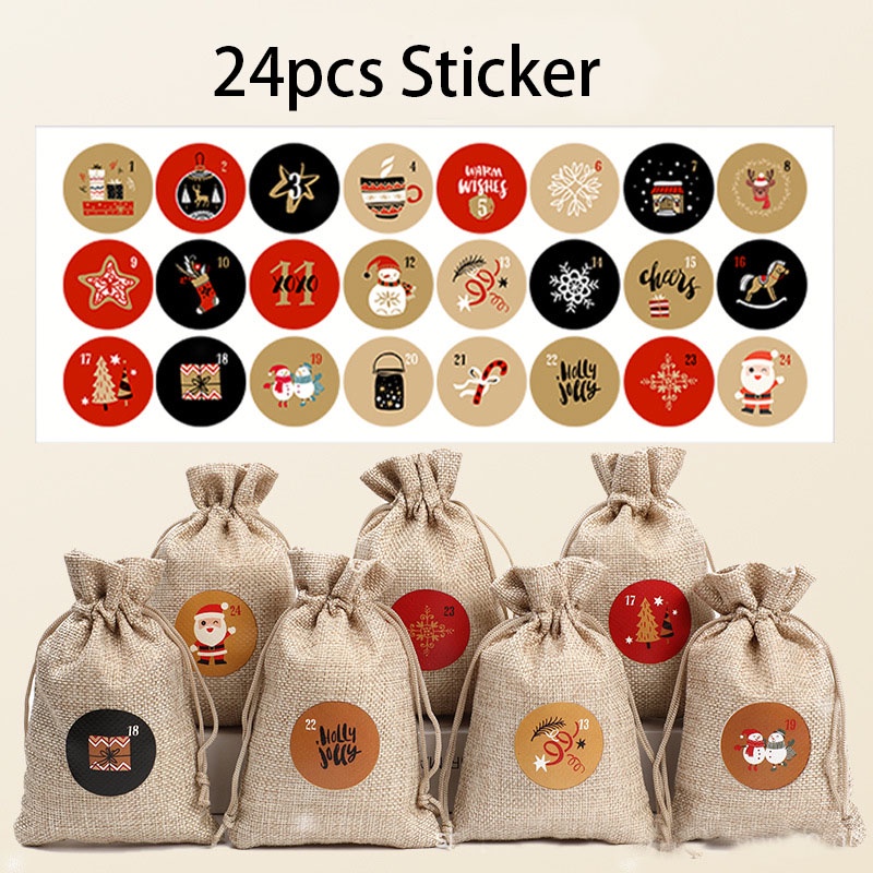 Tấm 24 sticker Dán Trang Trí Giáng Sinh