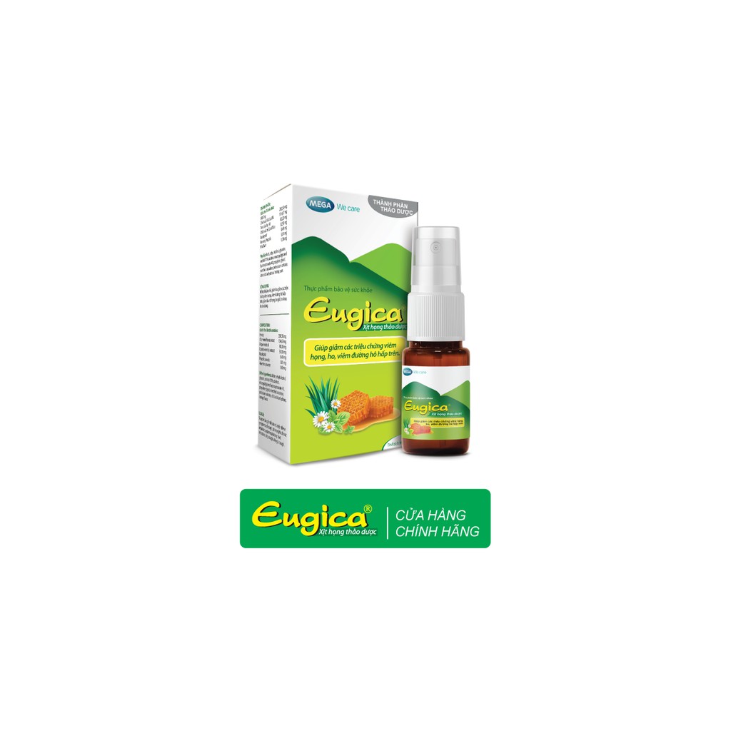 Xịt họng thảo dược Eugica - Hỗ trợ ho, viêm họng - Chai xịt 10ml