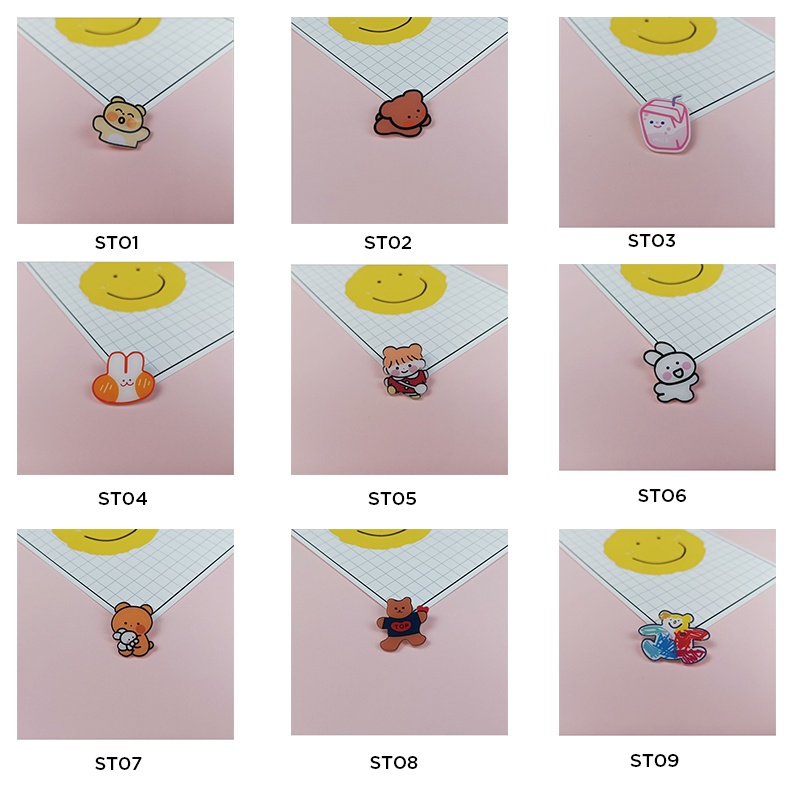 Sticker cute pin cài áo phụ kiện trang trí túi xách balo LOT STORE ST00