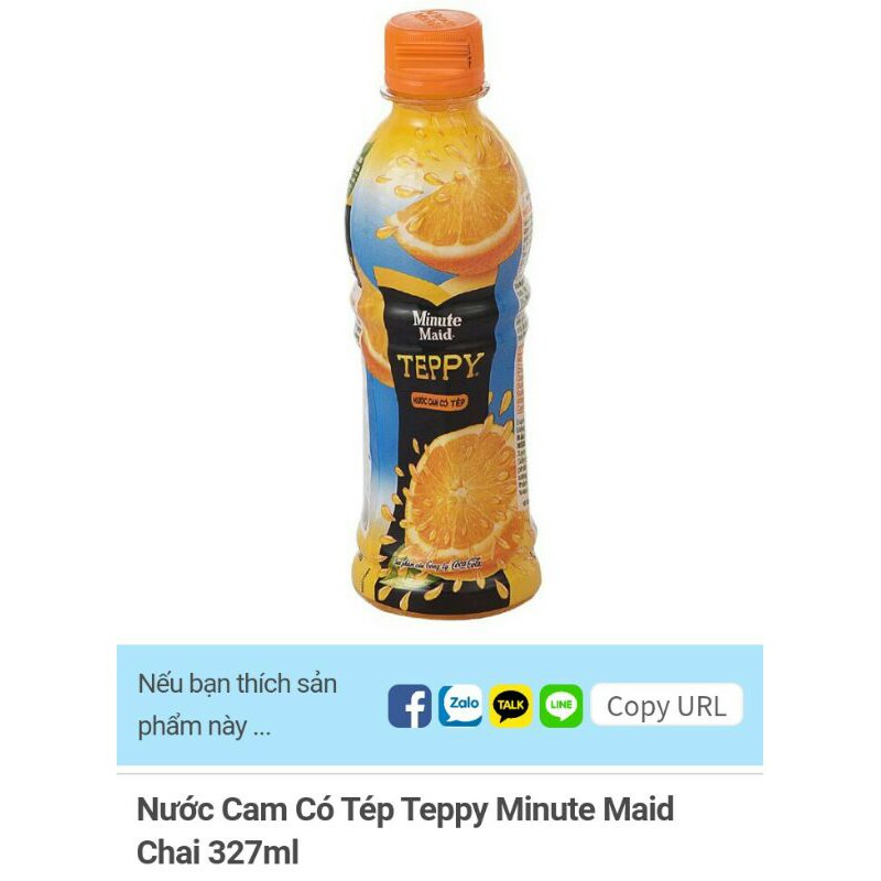 Nước Cam Có Tép Téppy Minute Maid Chai 327 ml