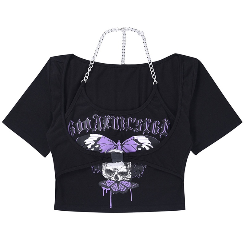 Xixi Set Đồ 2 Món Gồm Áo Hai Dây Họa Tiết Bướm Và Áo Khoác Cardigan Dành Cho Nữ