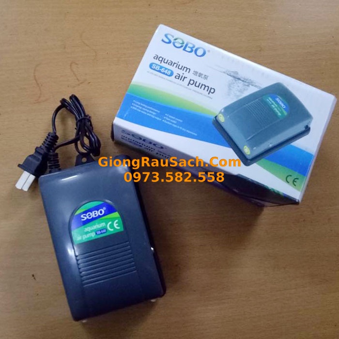 Máy Sủi Sục Tạo Khí oxy Cho Hồ Bể Cá Cảnh Mini Sobo  648 - 2 VÒI